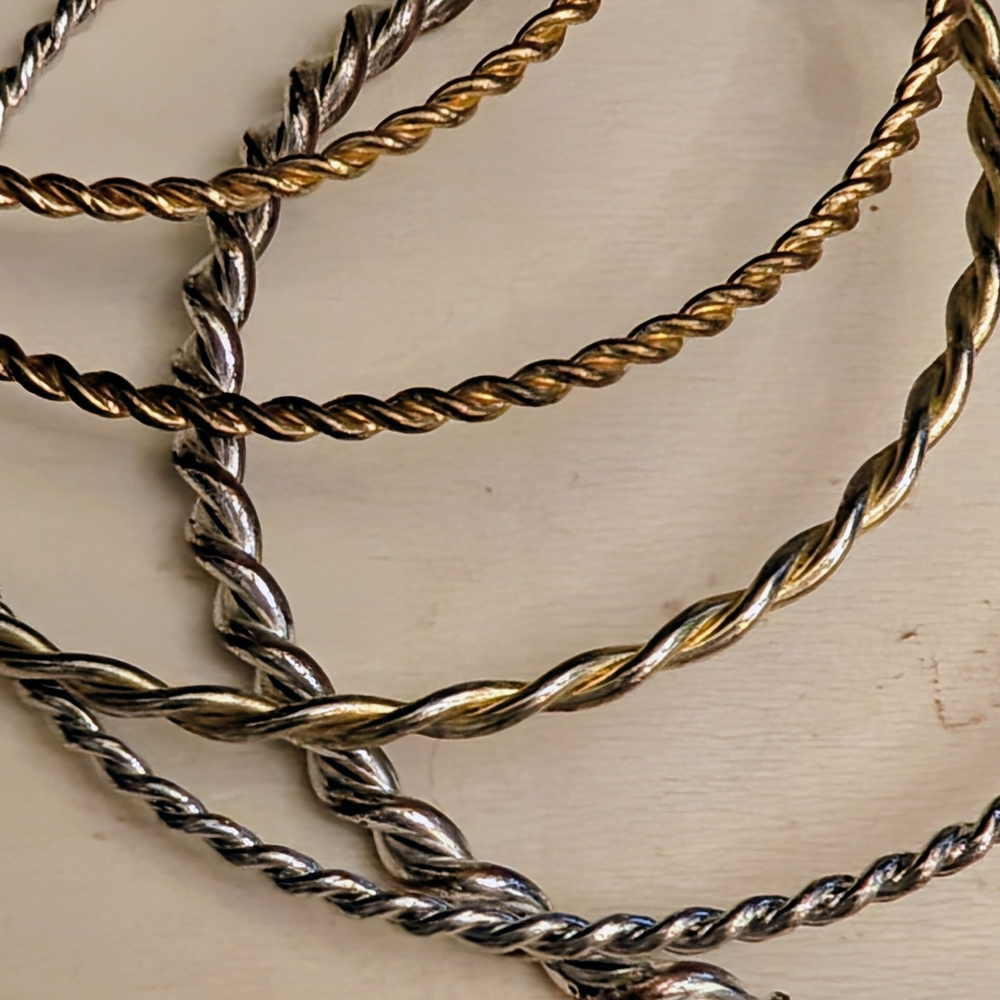 Source Unknown Gold and Silver Twisted Bracelets - Picture 2 of 6